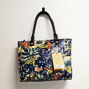 Patricia Nash Blue clay floral Zancona purse